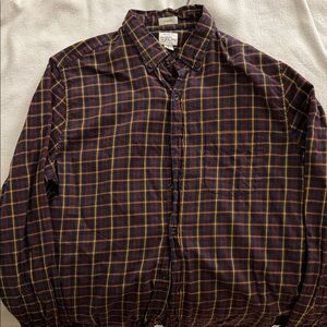 J. Crew Men's Plaid Shirt - Navy and Yellow